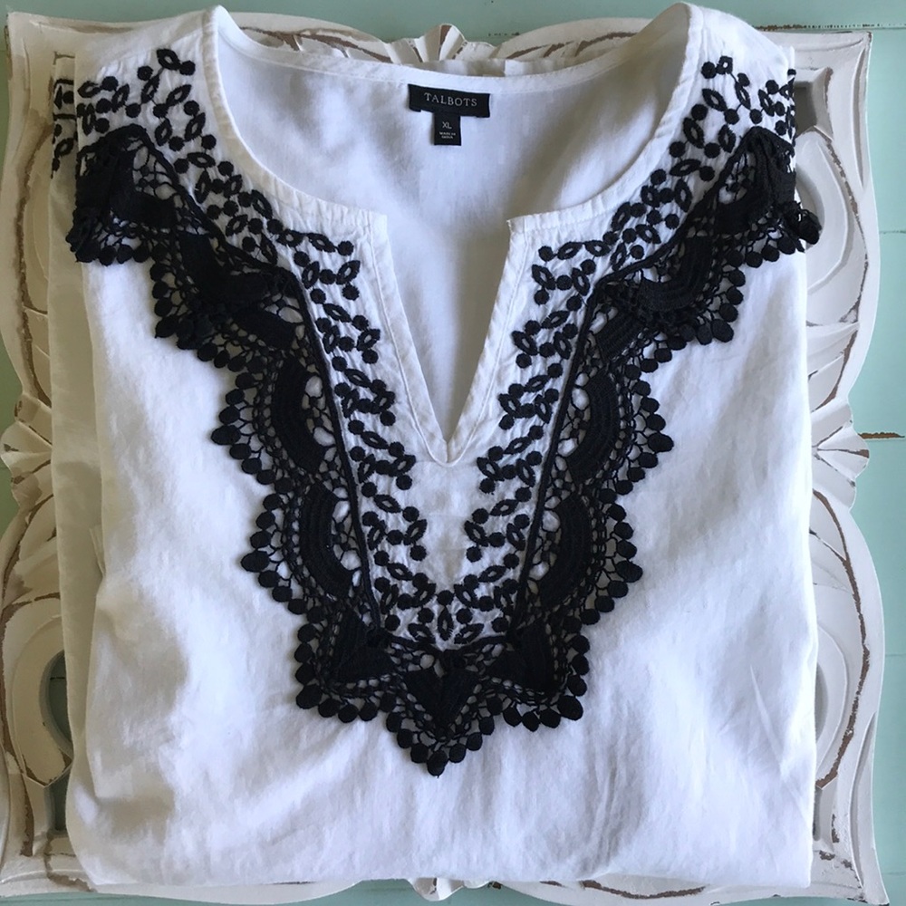 Talbots White 3/4 Sleeve Tunic